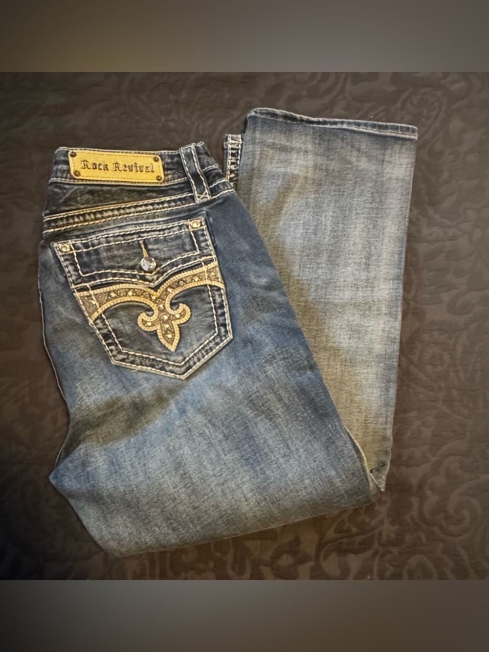 Rock Revival Audrina Mid Rise Curvy Capri Women’s 32